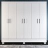 Guarda-roupa Solteiro Armário 6 Portas 2 Gavetas 100% Mdf com Pés Mdf, Cabideiro e Corrediças Telesc - 2