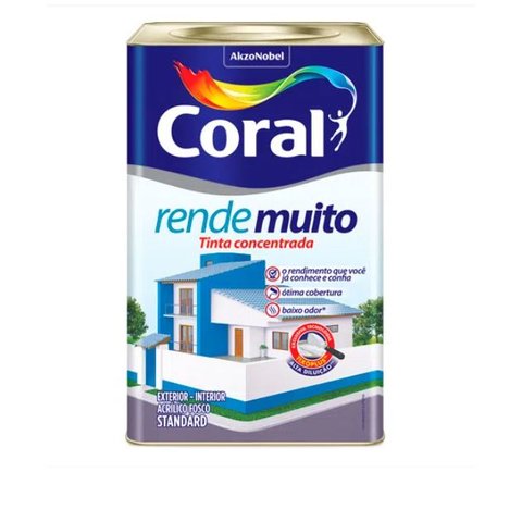 Tinta Látex Rende Muito acrílica 18 litros branco neve Coral