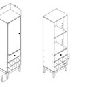 Ver imagem 3 de Paneleiro Luiza 700x2020x500 mm 2 Portas Colonial Cinza/Mel/Off White
