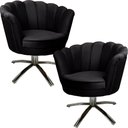 Ver imagem 1 de Kit Duas Poltronas Giratórias Pétalas Sued Premium Preto