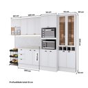Ver imagem 2 de Cozinha Milla Smooth One 14 Portas 3 Gavetas MDF Branco Móveis Carraro
