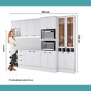 Ver imagem 4 de Cozinha Milla Smooth One 14 Portas 3 Gavetas MDF Branco Móveis Carraro
