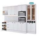 Ver imagem 3 de Cozinha Milla Smooth One 14 Portas 3 Gavetas MDF Branco Móveis Carraro