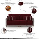 Ver imagem 3 de Sofá Montecarlo 2 Lugares 192cm Veludo/pu Bordô/cinza