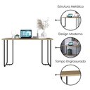 Ver imagem 4 de Mesa Escrivaninha Escritorio Versatil 135 Cm P1069 Oak Preto Pp Milani Store