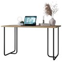 Ver imagem 1 de Mesa Escrivaninha Escritorio Versatil 135 Cm P1069 Oak Preto Pp Milani Store