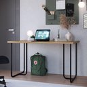 Ver imagem 6 de Mesa Escrivaninha Escritorio Versatil 135 Cm P1069 Oak Preto Pp Milani Store
