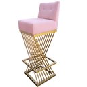 Ver imagem 4 de Kit 10 Banquetas Luma Base de Ferro Sued Rosa Bebê - D'classe Decor