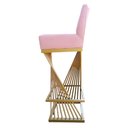 Ver imagem 3 de Kit 10 Banquetas Luma Base de Ferro Sued Rosa Bebê - D'classe Decor