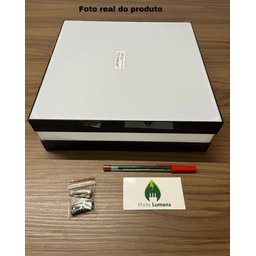 Plafon Quadrado para 2 Lâmpadas E27 20w Bilbão 26x26cm Preto Tualux - 2
