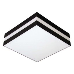 Plafon Quadrado para 2 Lâmpadas E27 20w Bilbão 26x26cm Preto Tualux - 1