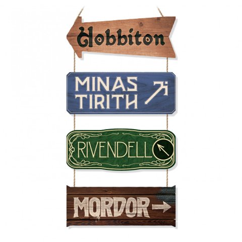 Placas Senhor dos Anéis Terra Média Decorativa
