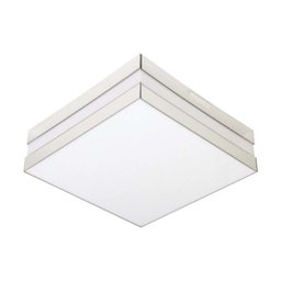 Plafon Quadrado para 2 Lâmpadas E27 20W Bilbão 26x26cm Espelho Branco Tualux - 1