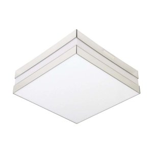 Plafon Quadrado para 2 Lâmpadas E27 20W Bilbão 26x26cm Espelho Branco Tualux