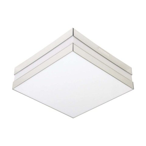 Plafon Quadrado para 2 Lâmpadas E27 20W Bilbão 26x26cm Espelho Branco Tualux