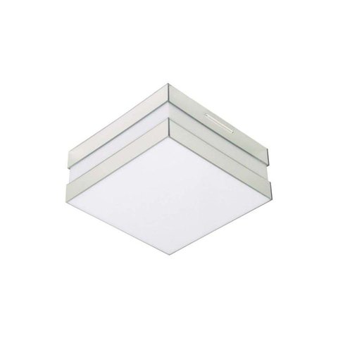 Plafon Quadrado para 1 Lâmpada 20w Bilbão 18x18cm Espelho Branco Tualux