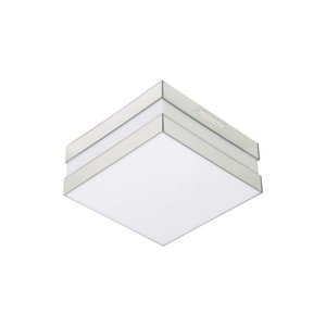Plafon Quadrado para 1 Lâmpada 20W Bilbão 18x18cm Espelho Branco Tualux