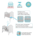 Ver imagem 7 de Quarto Infantil Completo Harmonia Guarda Roupa 4 Portas, Comoda 1 Porta e Berço Branco - Permobili