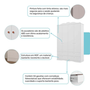 Ver imagem 4 de Quarto Infantil Completo Harmonia Guarda Roupa 4 Portas, Comoda 1 Porta e Berço Branco - Permobili