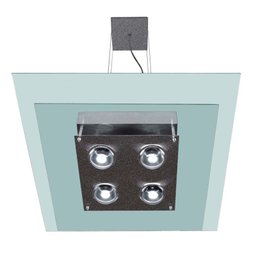 Pendente de alumínio Spacial quadrado 4 lâmpadas 100W Pantoja - 1