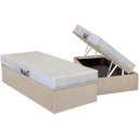 Ver imagem 1 de Cama Box Baú Solteiro: Colchão Ortopédico Herval D28 / AG65 Frontier + Base CRC Suede Clean(88x188)