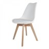 Kit c/ 6 cadeiras Leda – Charles Eames, Saarinen Wood com almofada Branca - 2