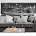 Ver imagem 1 de Painel fotográfico adesivo New York 2,13mts x 61cm preto e branco Grudado Adesivos