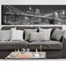 Painel fotográfico adesivo New York 2,13mts x 61cm preto e branco Grudado Adesivos - 1