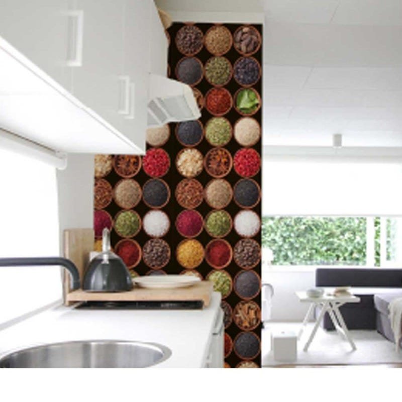 Painel fotográfico adesivo temperos cor 2,6mts x 1,22m Grudado Adesivos Menor preço em Painel fotográfico adesivo temperos cor 2,6mts x 1,22m Grudado Adesivos