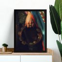 Ver imagem 1 de Quadro Decorativo Pandeiro - Cigana 45x34cm - com Vidro:moldura Branca