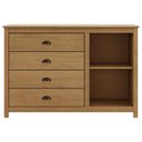 Ver imagem 5 de Cômoda Quarto 125cm 1 Porta 4 Gavetas Madeira Maciça Lazio Freijó F07 - Mpozenato