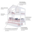 Ver imagem 4 de Treliche Casinha Dos Sonhos Madeira Maciça Branco/ Rosa Housin