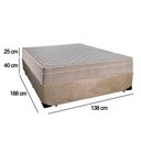 Ver imagem 5 de Cama Box Casal Suede + Colchão Sereneprime Molas Ensacadas 138x188x65 Bege