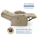 Ver imagem 3 de Poltrona do Papai Reclinável Elétrica Fixa com Massagem e Aquecimento em Corino Bege Premium