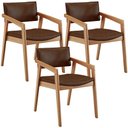 Ver imagem 1 de Kit 03 Cadeiras para Sala de Jantar Estar Living Giorgia B04 Couríssimo Marrom