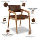 Ver imagem 5 de Kit 03 Cadeiras para Sala de Jantar Estar Living Giorgia B04 Couríssimo Marrom