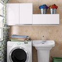 Ver imagem 3 de Conjunto Área Serviço 2 Armários Aéreos MDF Branco Madesa