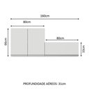Ver imagem 2 de Conjunto Área Serviço 2 Armários Aéreos MDF Branco Madesa