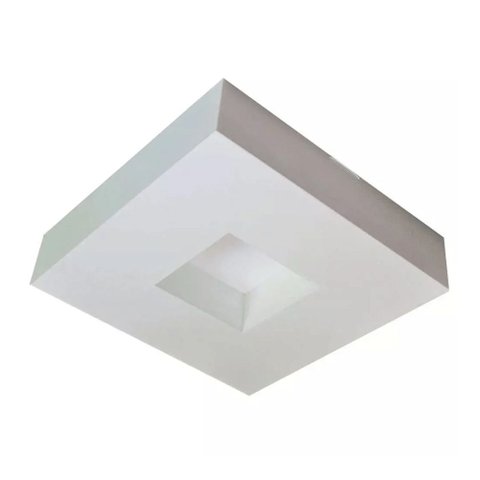 Plafon Quadrado para 2 Lâmpadas E27 Asturias 26x26cm Branco Tualux