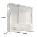 Ver imagem 4 de Guarda-Roupa Casal 3 Portas Correr 9 Gavetas Capri