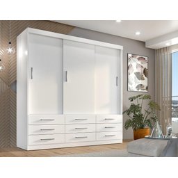 Guarda Roupa Casal Capri 3 Portas Correr 9 Gavetas - 2