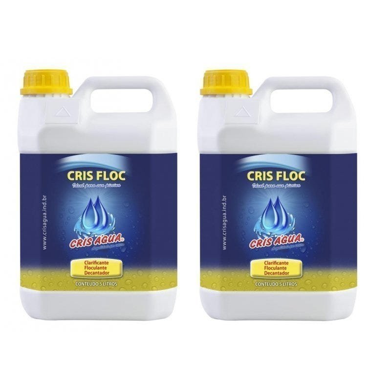 Kit 2 Crisfloc Clarificante 5 litros Cris Água Para Piscina - 1