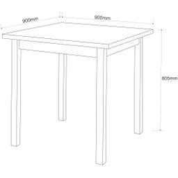 Mesa Linha Elisa Tamanho 90x90cm 4 Lugares Tampo Mdf:off White - 3