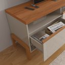 Ver imagem 2 de Rack 1.9 Elegance para Tv até 75 Polegadas 1 Porta 2 Gavetas Off White/jequitibá - Lukaliam