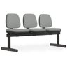 Cadeira Longarina 3 Lugares Recepção Sala de Espera Work F02 Sintético Cinza - Lyam Decor - 1