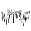Ver imagem 2 de Conjunto Sala de Jantar com 6 Cadeiras Lívia Preto/Bege
