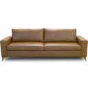 Ver imagem 2 de Sofá 3 Lugares para Sala Living 220cm Pés Madeira Blossom L06 Couro Amêndoa - Lyam Decor