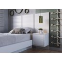 Ver imagem 2 de Cabeceira Cama Solteiro com Mesa 80/90 Zurique Branco
