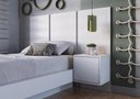 Ver imagem 2 de Cabeceira Cama Solteiro com Mesa 80/90 Zurique Branco