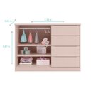 Ver imagem 4 de Cômoda e Guarda Roupa Infantil Blenda Rosa Acetinado - Phoenix Baby